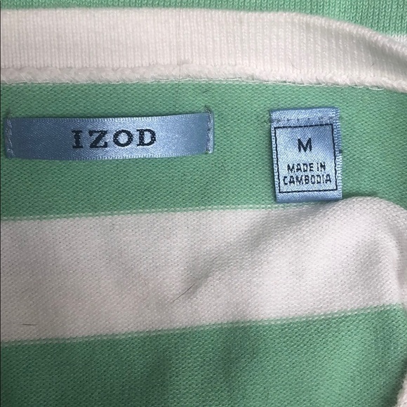 Izod Mint Green Stripe Sweater Top Size Medium‎ - Picture 3 of 3